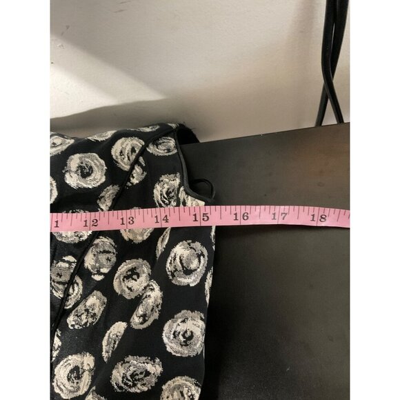 THEIA Dress Printed Cocktail Sleeveless Knee Length Belted in Black/Silver sz 2 - Picture 7 of 11